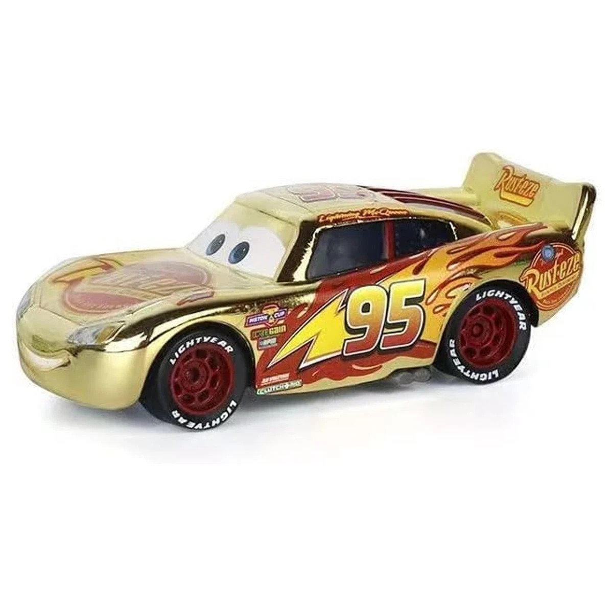 Disney Pixar Cars Cars1 Gold Metallic Lightning Mcqueen 1:55 Diecast Model Gifts