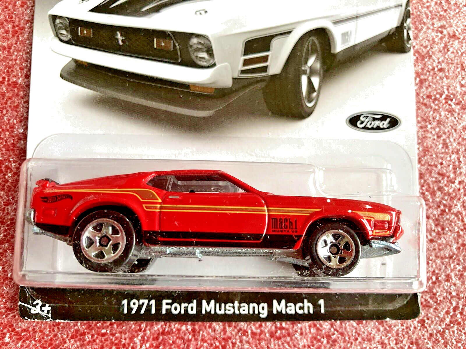 2014 Hot Wheels 1971 Ford Mustang Mach 1 50 Years 3/8 BDL74 Red (HW627)