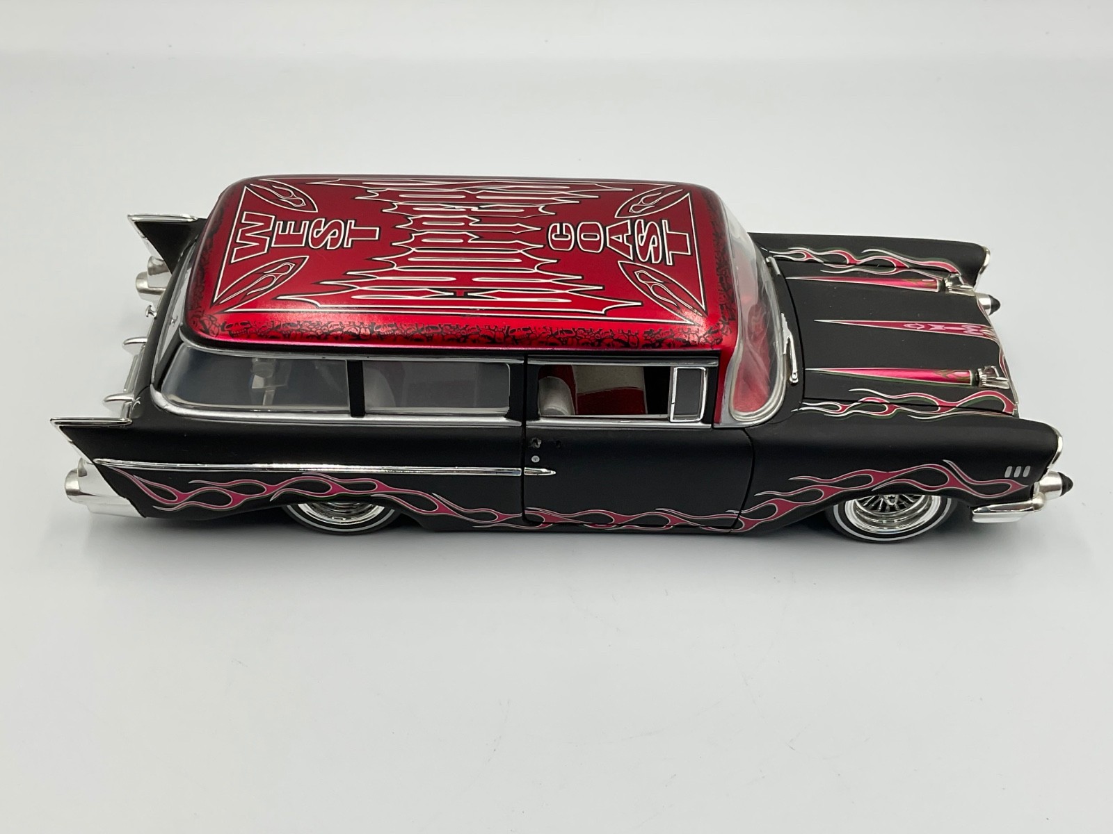 WEST COAST CHOPPERS 1957 CHEVY NOMAD LOWRIDER – MATTE BLACK – 1/24 SCALE – NICE!
