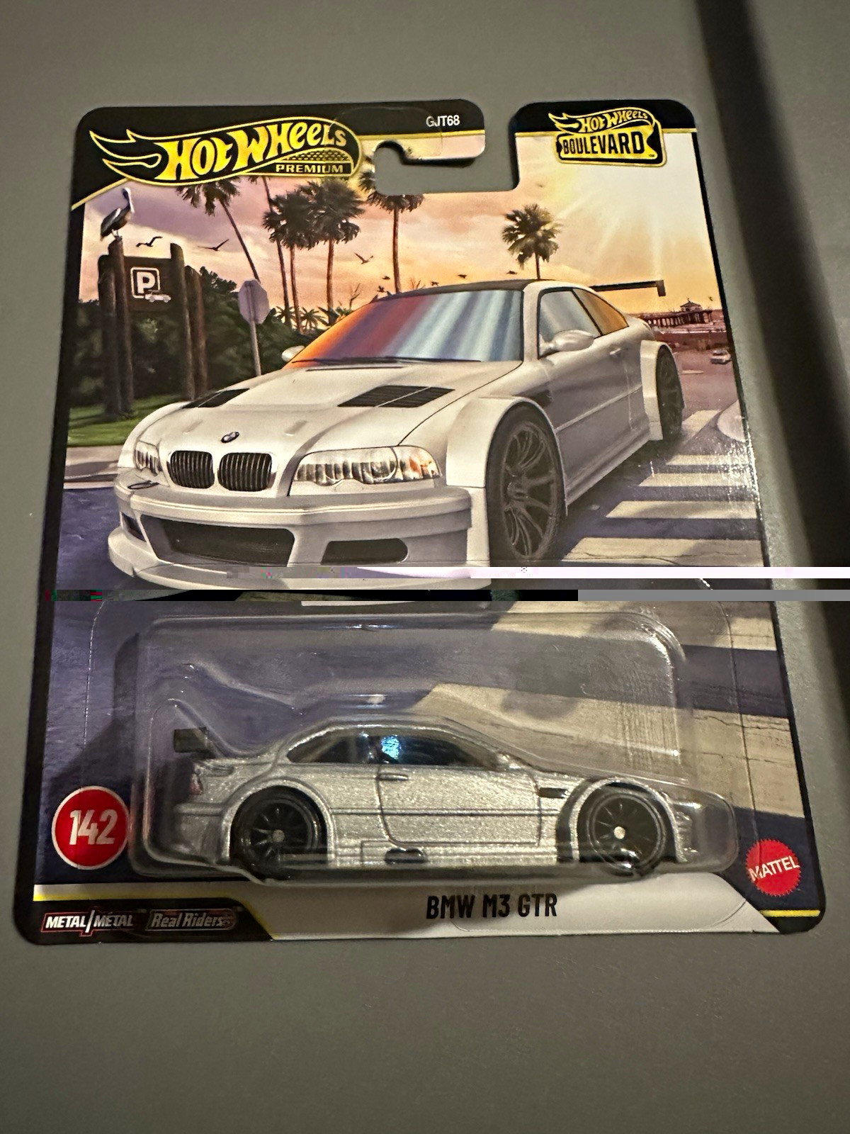 Hot Wheels Premium Boulevard BMW M3 GTR 2001 Silver 1:64 Diecast Unopened Box