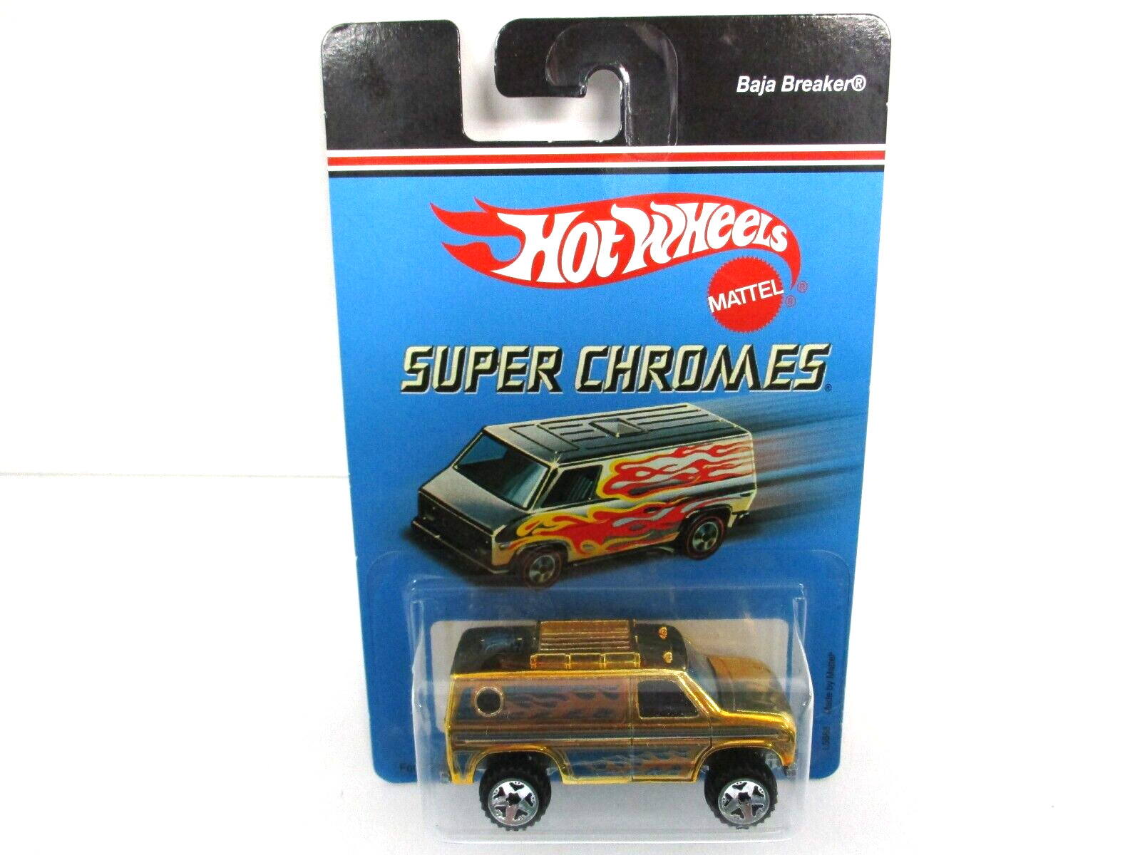 HOT WHEELS – SUPER CHROMES – BAJA BREAKER LIFTED 4X4 FORD VAN (GOLD) – 1/64