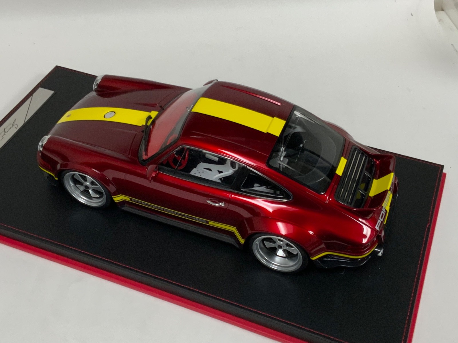 1/12 scale IVY model of the Porsche 911 Singer DLS Red with Yellow Stripe 25 pcs