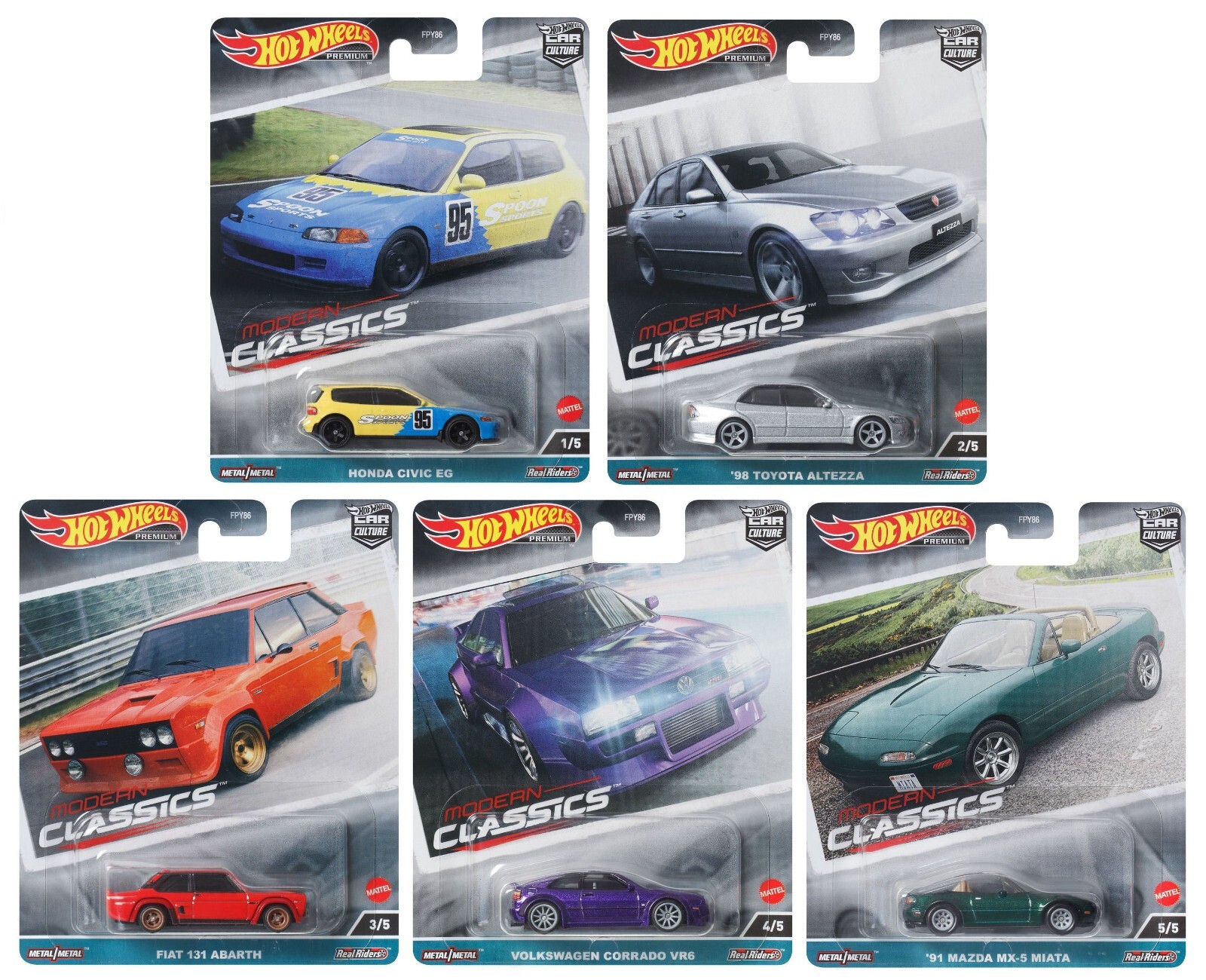 Hot Wheels Premium Car Culture 2023 – Modern Classics – 959E Set of 5 – In Stock