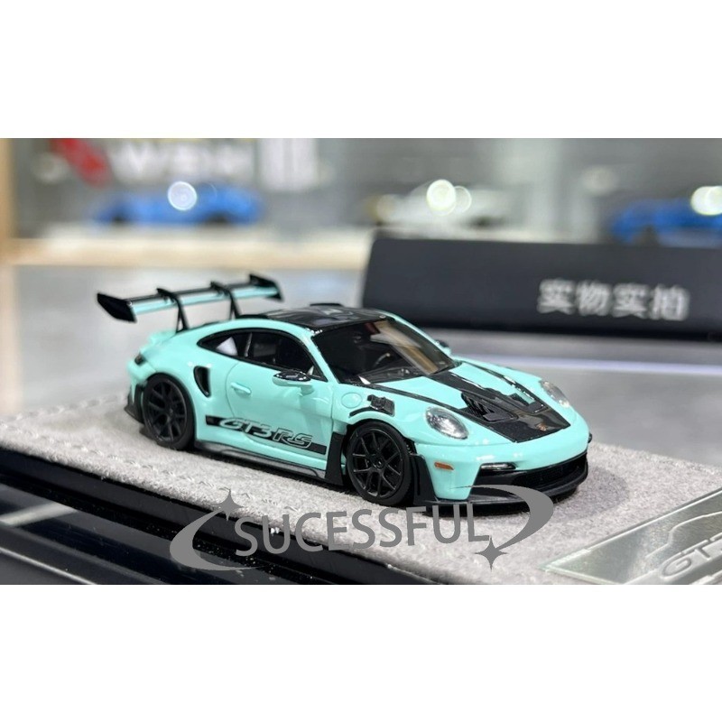 1:64 HH Light Blue Porsche 992.1 GT3 RS Resin Diecast Display Car