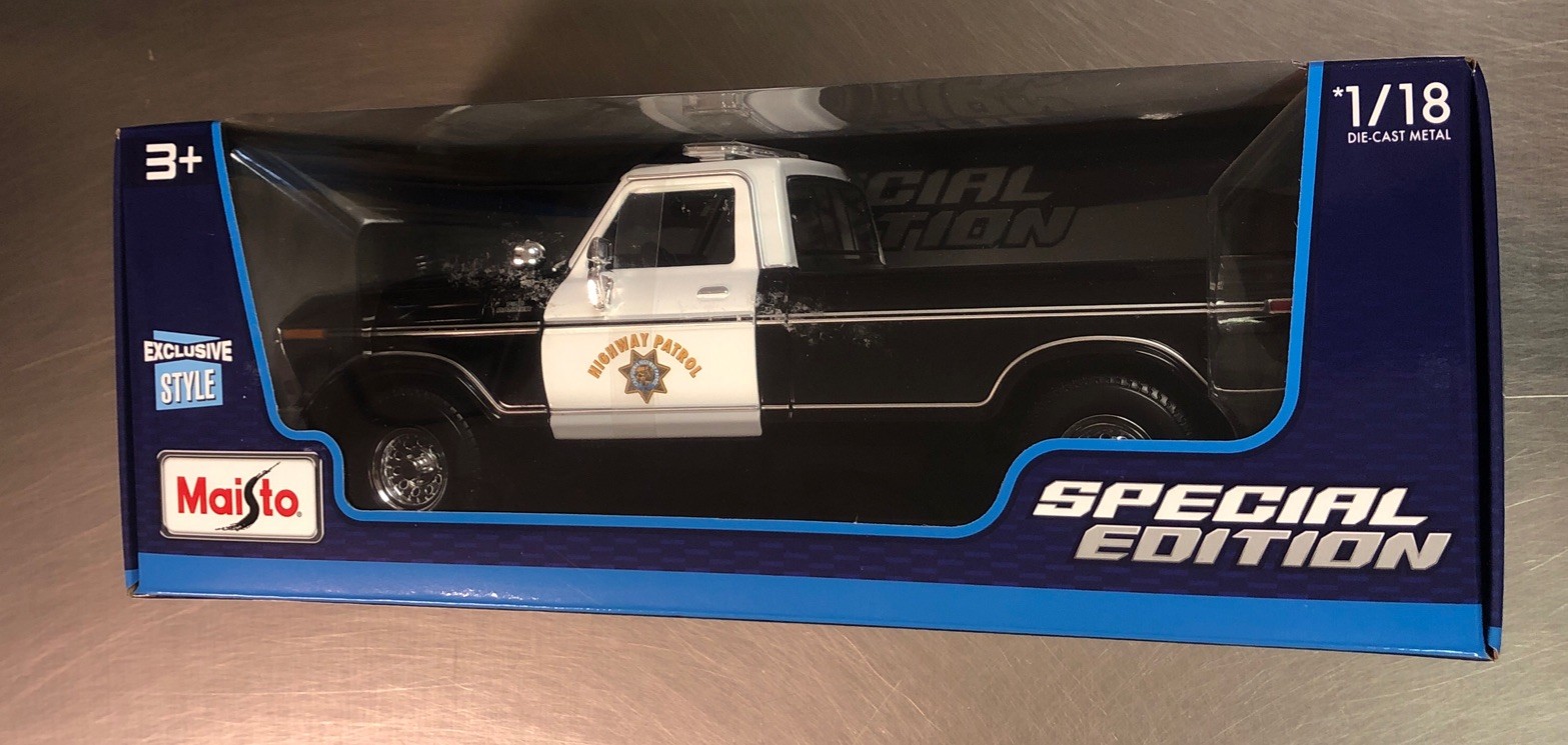 MAISTO 1979 FORD F150 PICKUP TRUCK EXCLUSIVE STYLE HIGHWAY PATROL 1/18 SCALE
