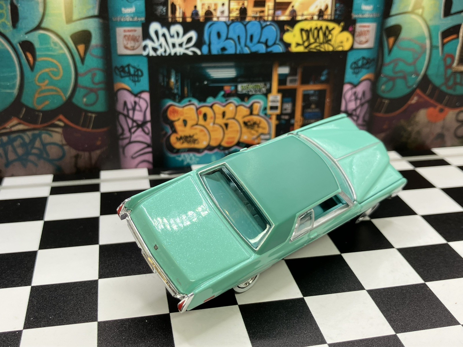 1971 Cadillac DeVille Lowrider 1/64 Scale Custom Diecast Car 3 Wheel Stance