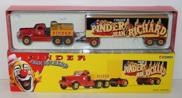 CORGI 1/50 PINDER CIRCUS 55401 DIAMOND T 980 AVEC REMOURQUE FOURGON