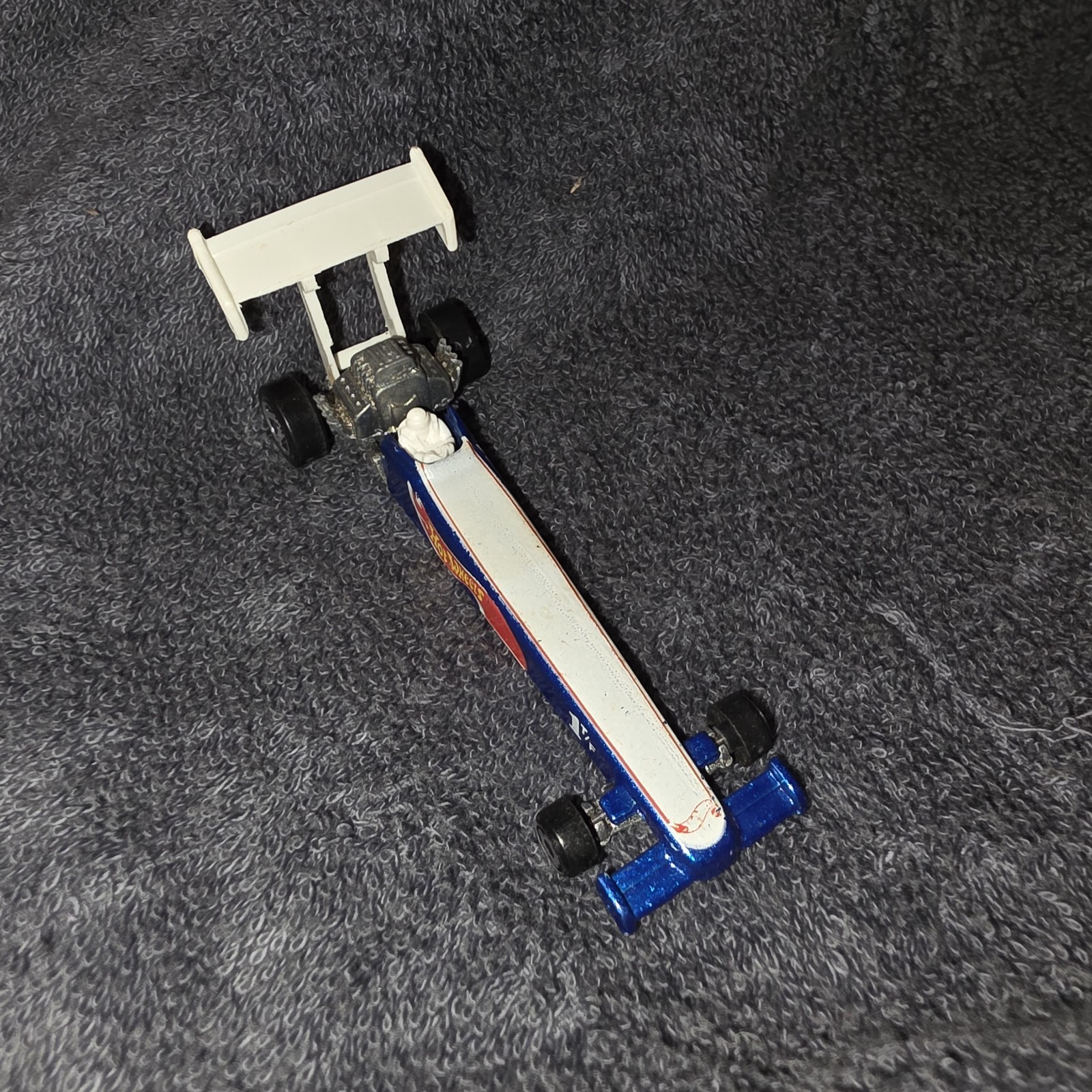 Hot Wheels Blue Race Team Dragster 1T/F w/5 Spoke Wheels Blue 1992 Malaysia