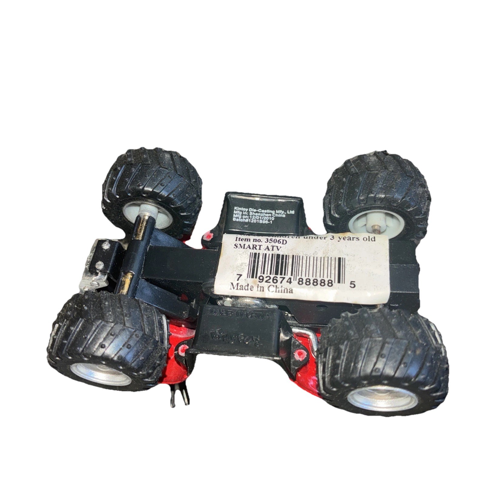 Kintoy Smart ATV Red Kinsmart 3506D Diecast Model Toy Pull Back Action *flaw