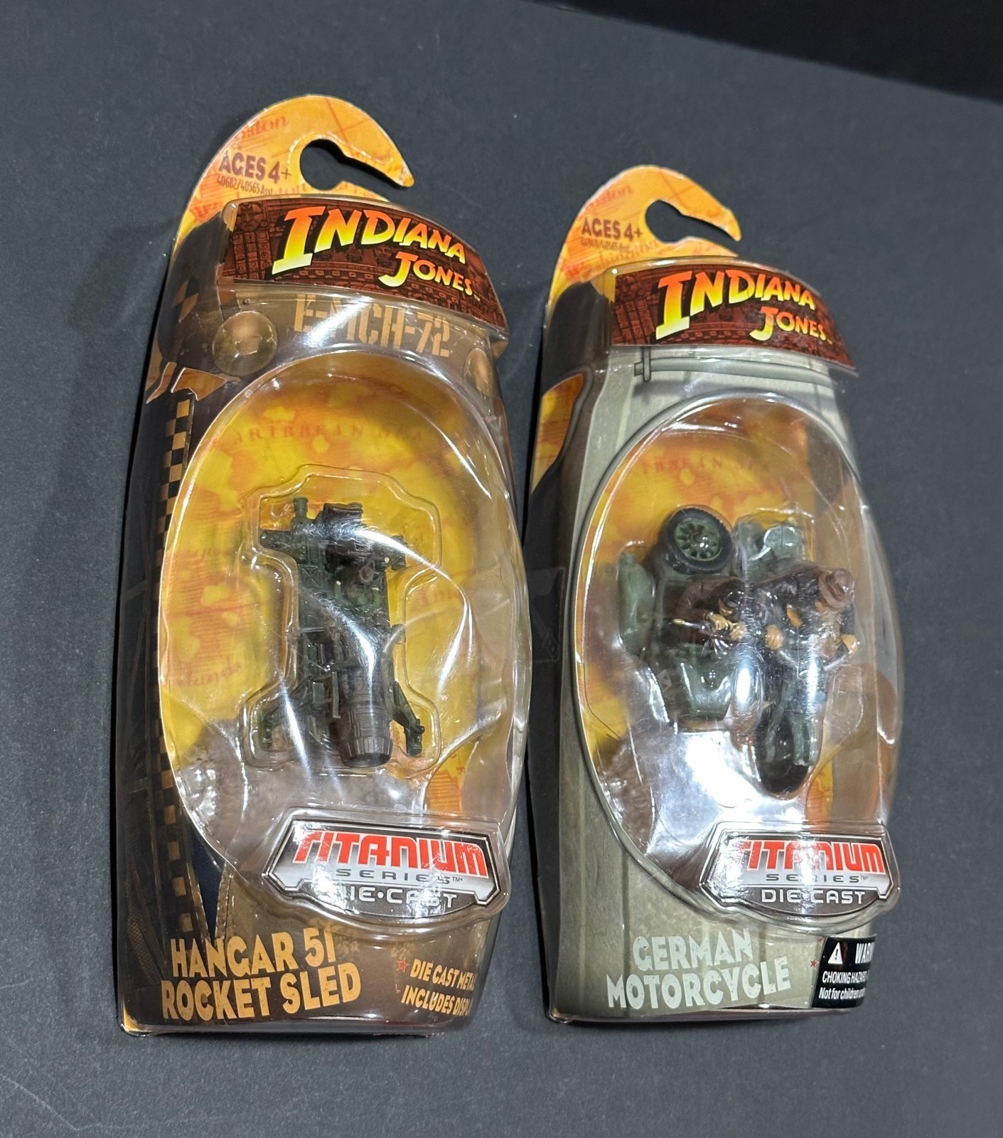 Indiana Jones Titanium Series Diecast Lot of 4 Tank Truck Sled Motorcycle Sealed