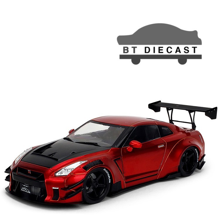 JADA PINK SLIPS NISSAN GT-R R35 LBWK LIBERTY WALK 2.0 BODY KIT 1/18 RED 36465