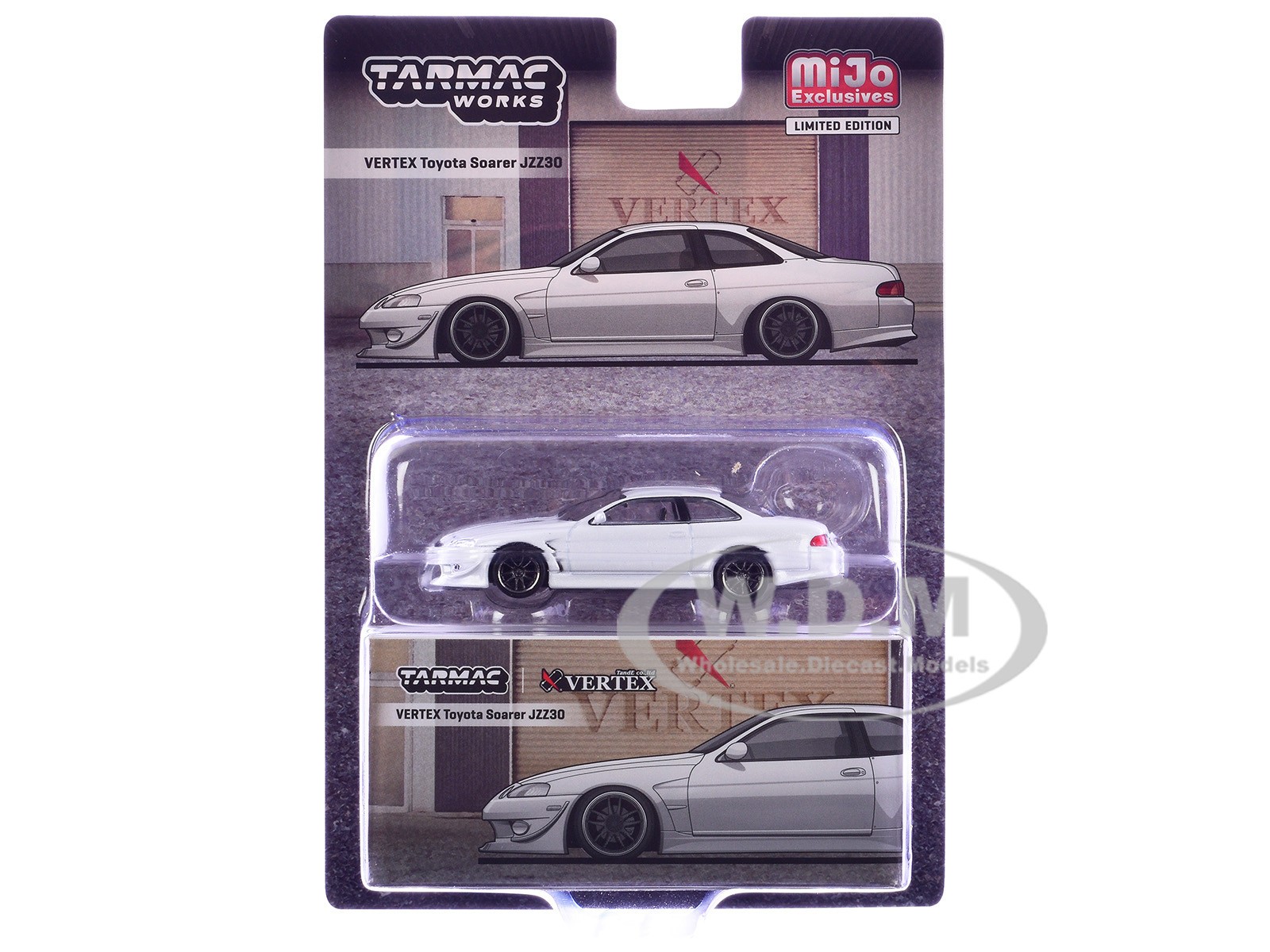 TOYOTA VERTEX SOARER JZZ30 RHD WHITE 1/64 DIECAST BY TARMAC WORKS T64G-080-WH