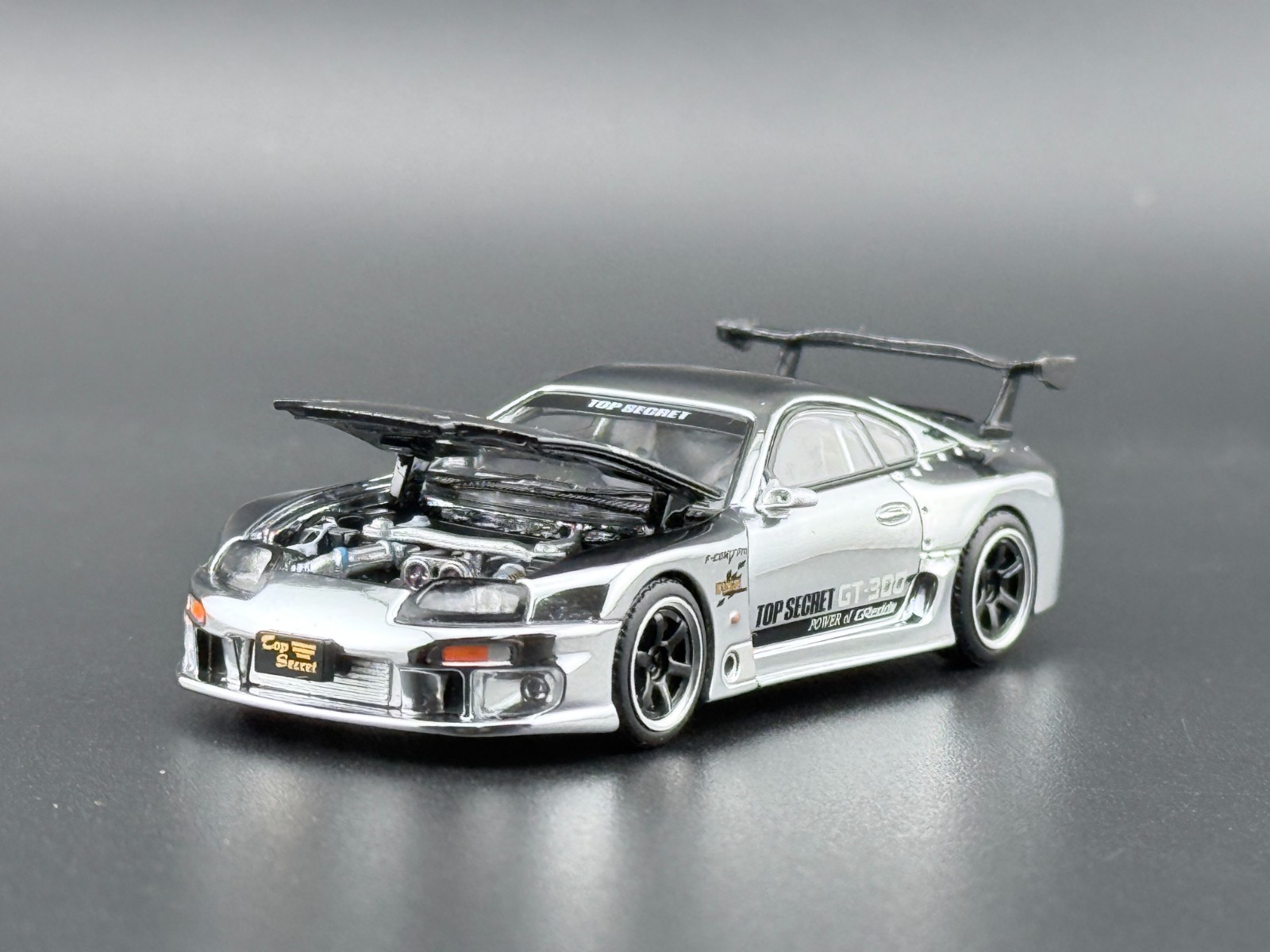 Pop Race Top Secret GT300 Supra Silver Chrome PR640325 1/64