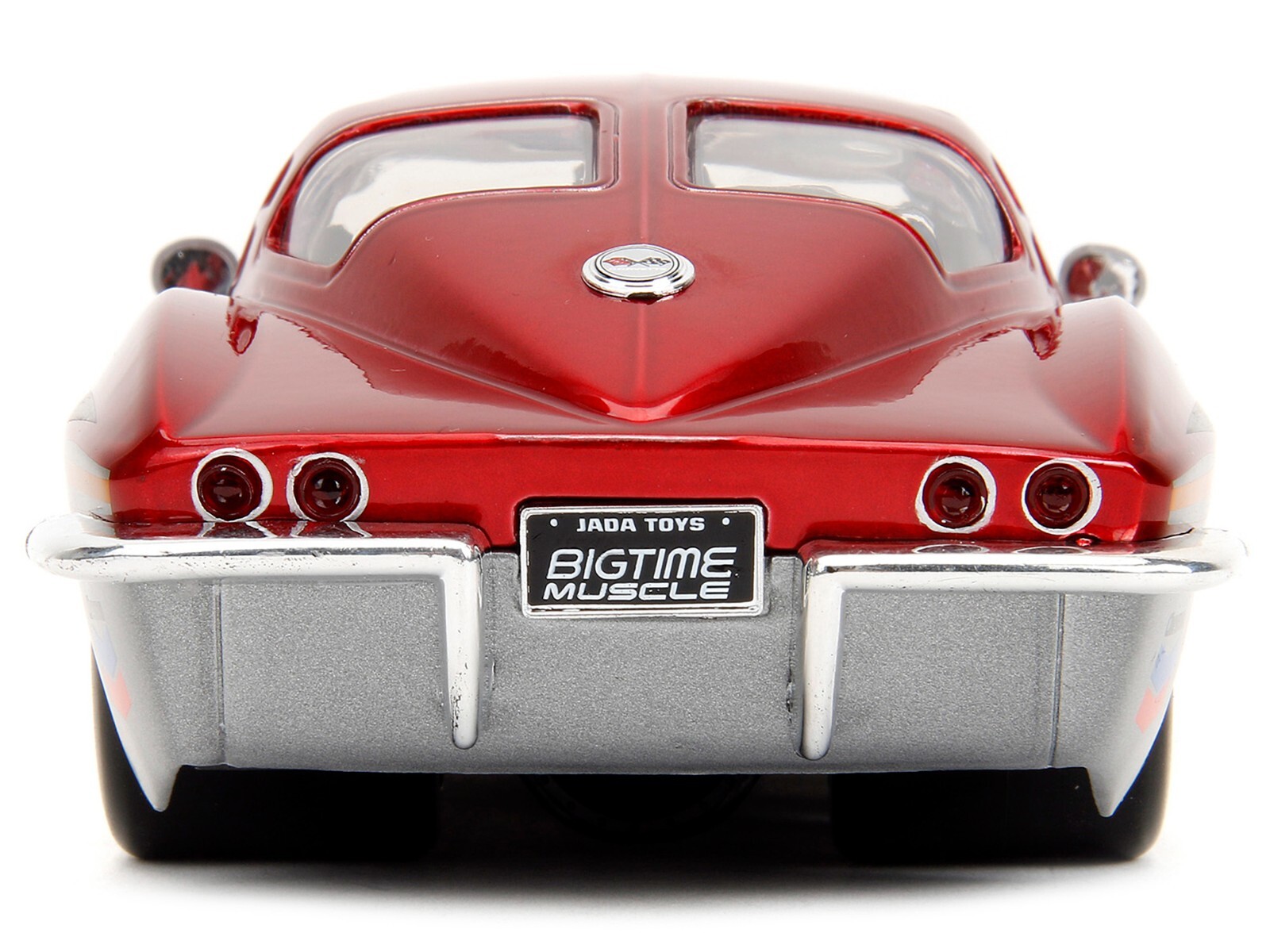 1963 CHEVROLET CORVETTE STINGRAY RED & SILVER 1/24 DIECAST MODEL BY JADA 35023