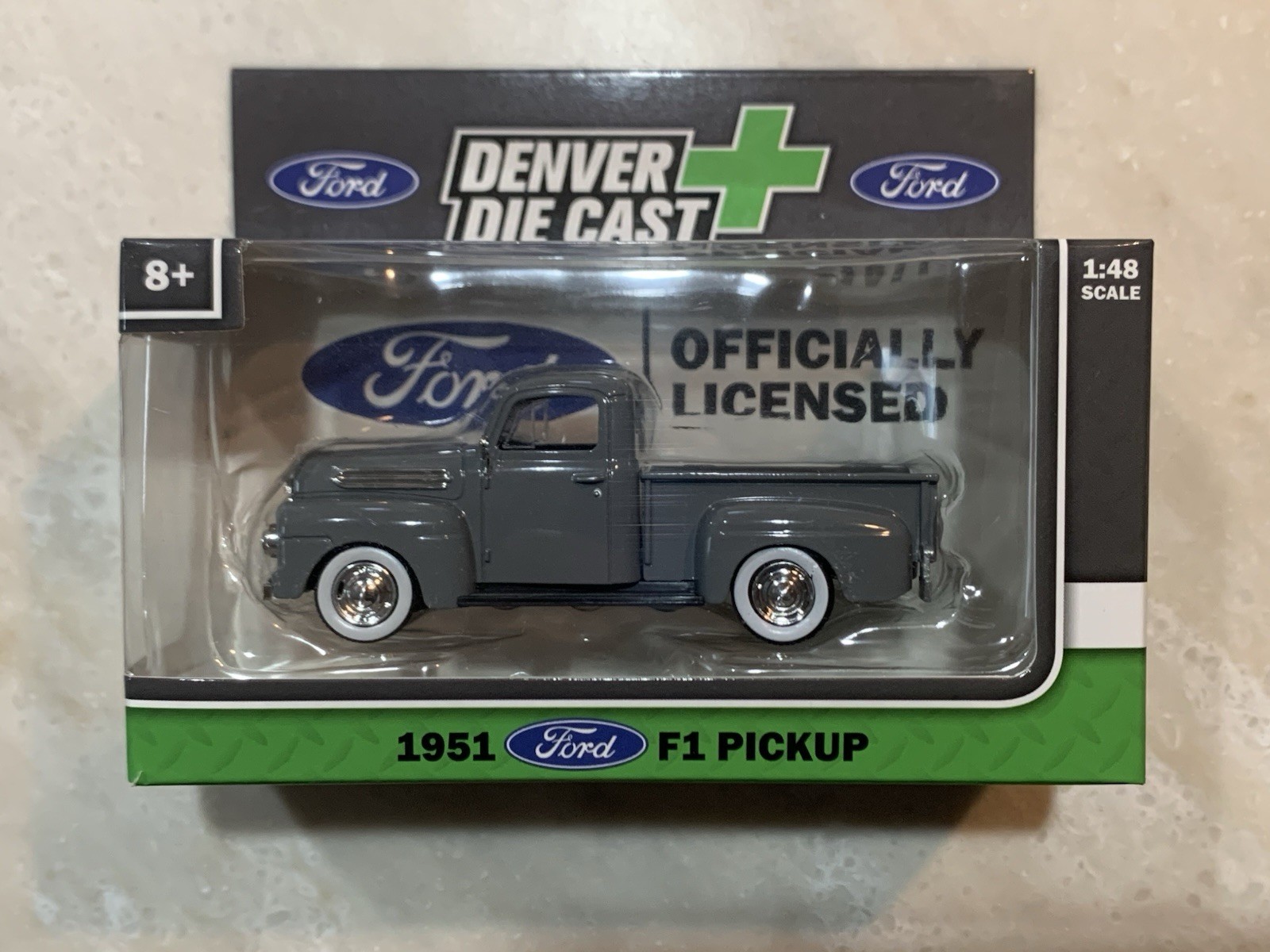 1951 FORD F-1 PICKUP GRAY W/ CHROME RIMS DIE CAST 1:48 O Scale Truck Car Vehicle