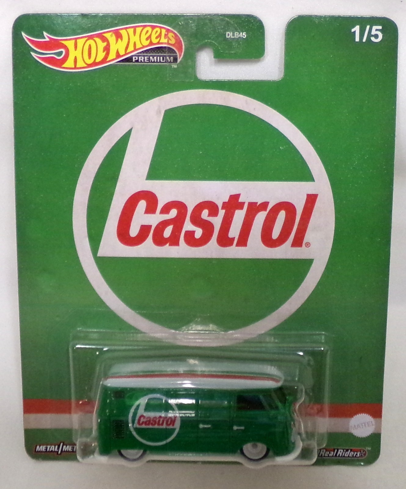 Hot Wheels Premium 1/5 Castrol VW T1 Panel Bus 1/64 Scale Real Riders 2023 New