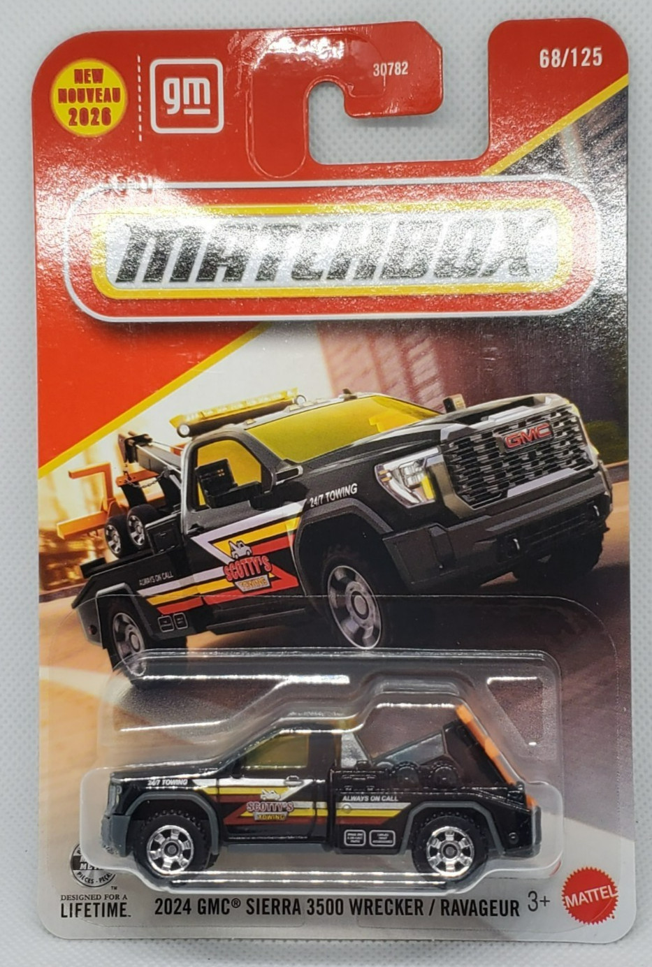 2026 Matchbox Black 2024 GMC Sierra 3500 Wrecker Tow Truck #68