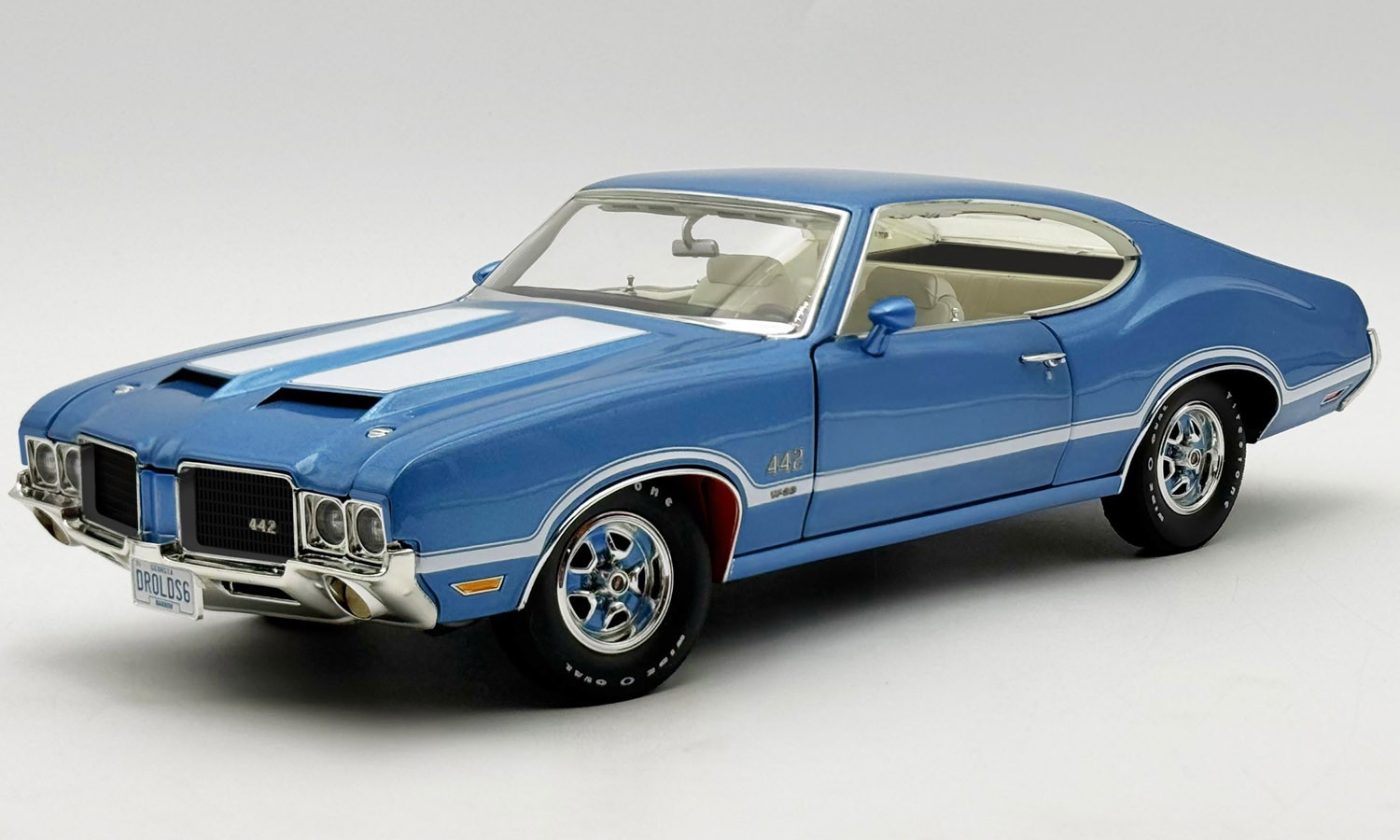 1971 OLDSMOBILE CUTLASS 442 W30 VIKING BLUE DR # 6 1:18 ACME A1805632