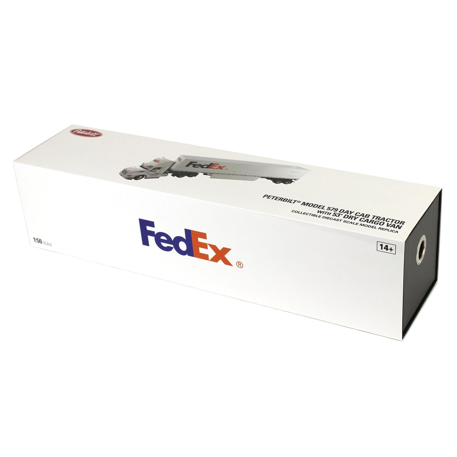 Diecast Masters 1/50 FedEx Peterbilt 579 Day Cab Tandem Axle Cargo Trailer 65160