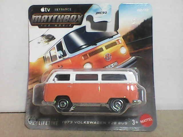 2026 Matchbox The Movie 10/12 “1973 Volkswagen T2B Bus” White/Orange, Short Card