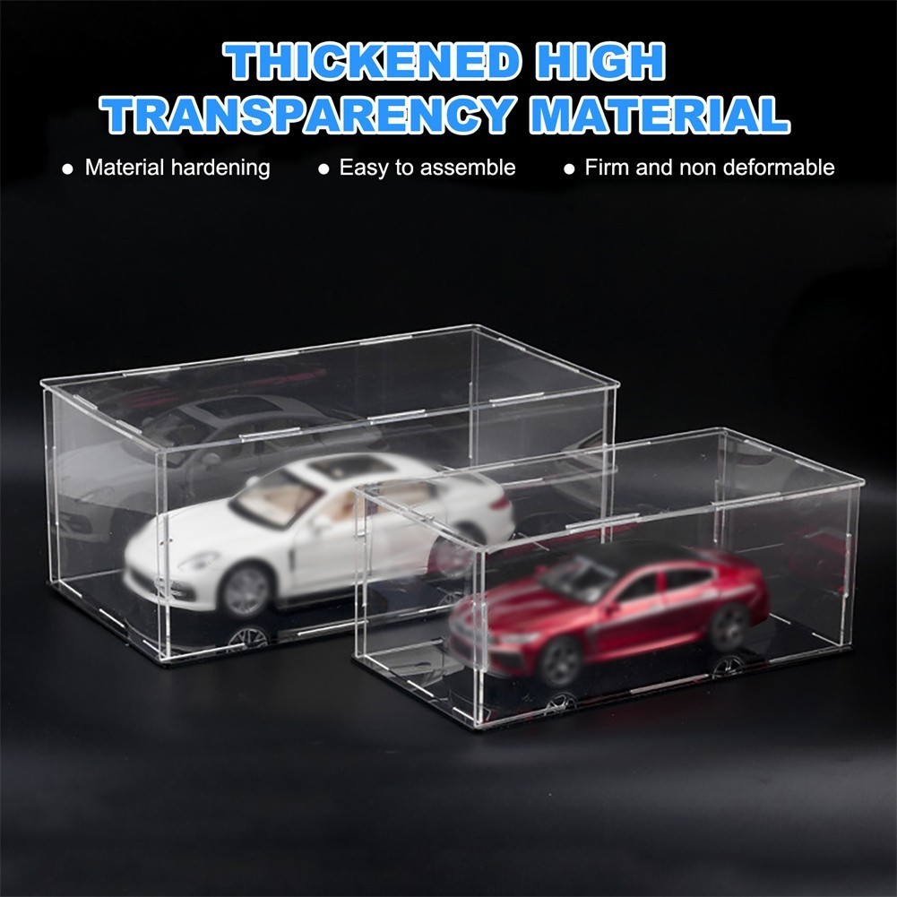 1-6x Acrylic Model Car Display Case 1:24 Display Box for Dustproof Showcase