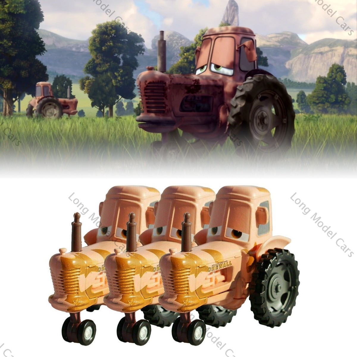 1-4 Pcs Disney Cars Movie Female Tractors & Frank Harvester Mater Die-cast Gift