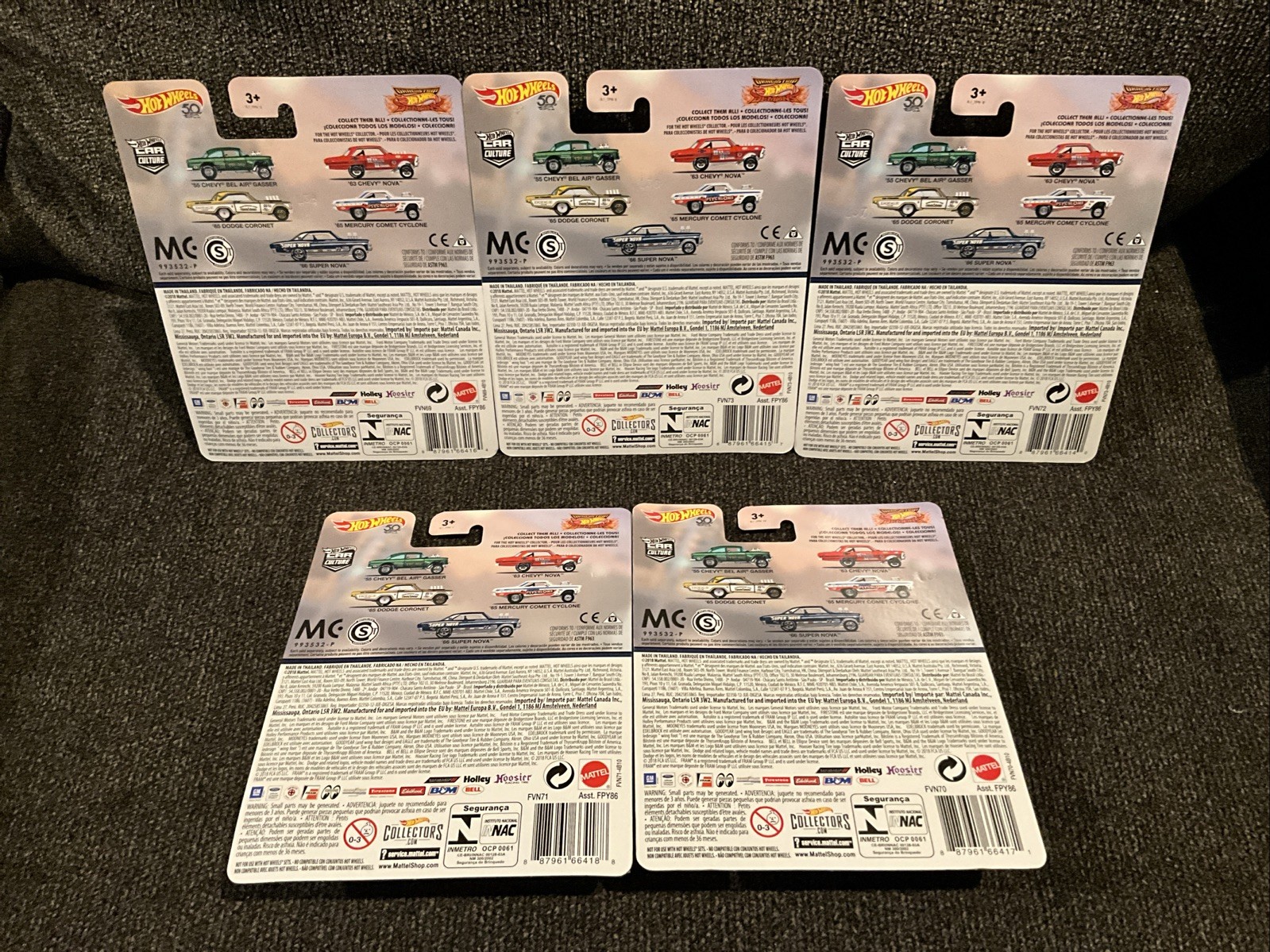 Hot Wheels Car Culture Drag Strip Demons Complete 5 Car Set