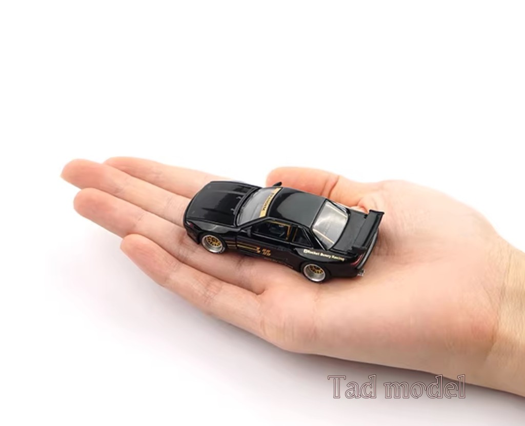 Poprace 1:64 JDM Black Silvia S13 Pandem Sports Model Diecast Display Car