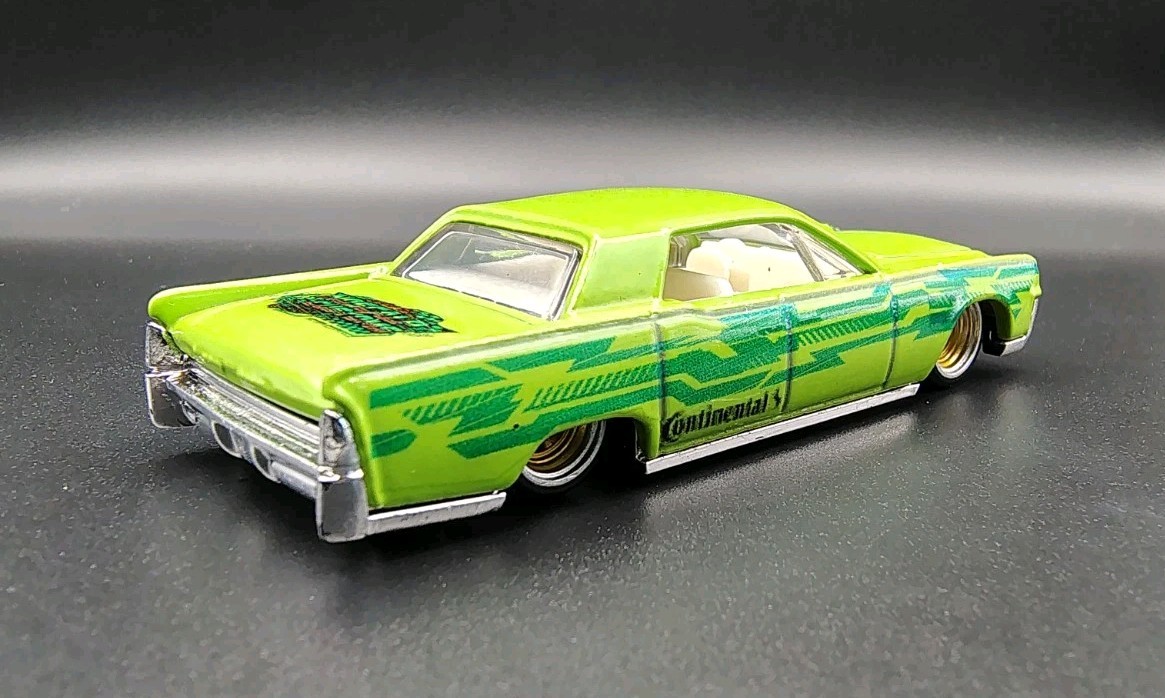 Custom Hot Wheels 64 Lincoln Continental Lime Green 4SP2T Wheels NoScalpCustoms