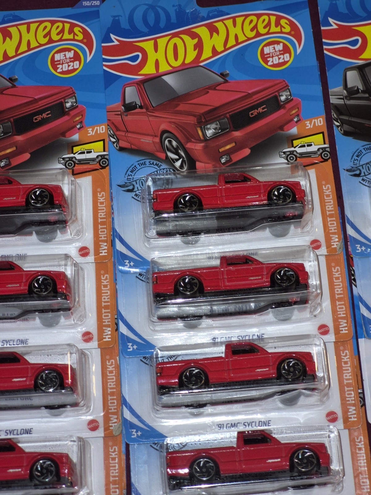 2020 HOT WHEELS P CASE HW HOT TRUCKS 1991 RED GMC SYCLONE –LOT OF 24 VHTF