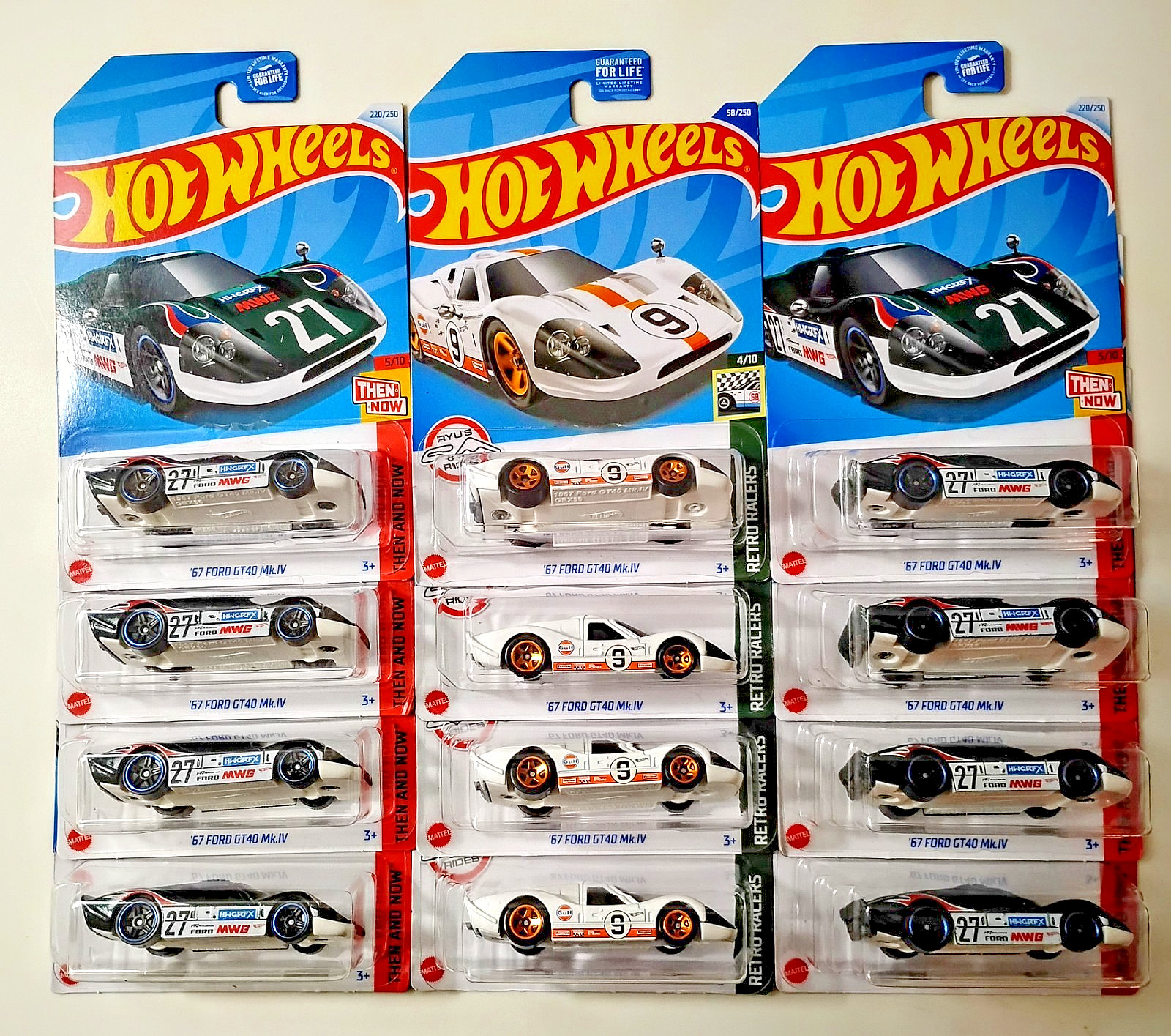 2022 2024 Hot Wheels Lot 12 ’67 Ford GT40 Mk.IV 220/240 Then And Now Retro Racer