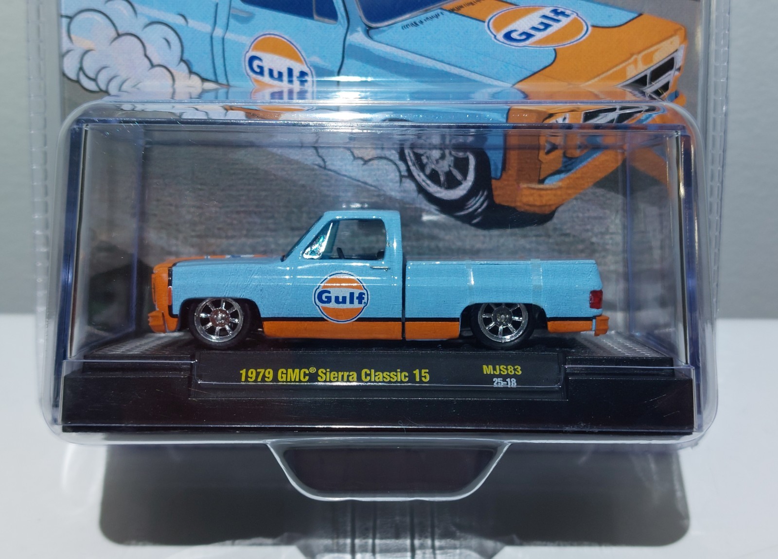 M2 1979 GMC Sierra Classic 15 Custom GULF Blue 31500-MJS83 1/64 Mijo Exclusive