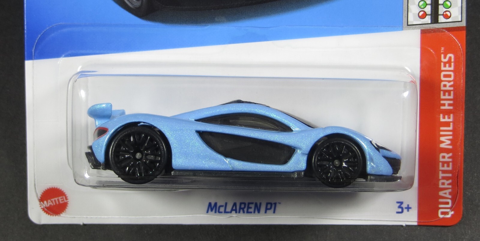 2024 Hot Wheels Blue MCLAREN P1 Qtr Mile Heroes Card #165 HW8-101824