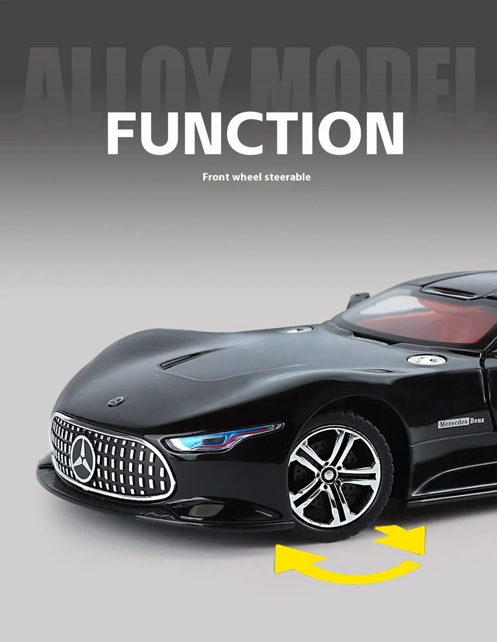 1: 24 Mercedes-Benz AMG alloy model car with sound and light sports car model