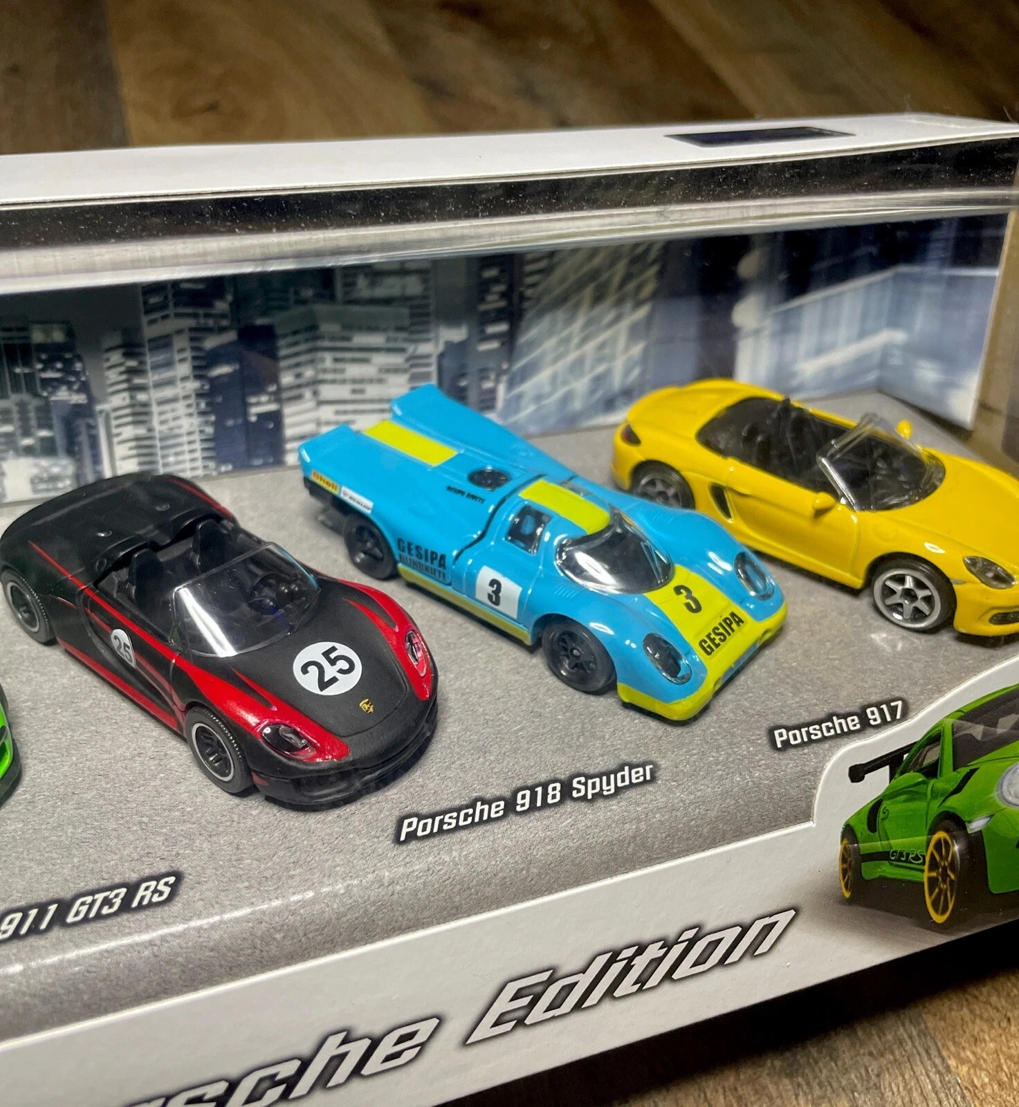 2023 Majorette Porsche Edition 5 Pack Taycan S, 911 GT3 RS, 918 Spyder, 917, 718