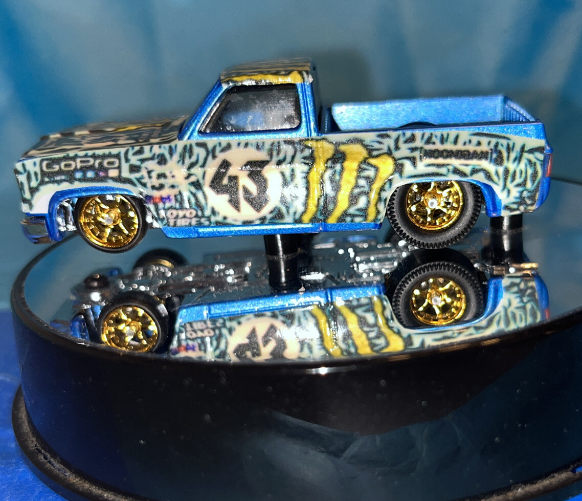 Hot wheels ‘83 Chevy Silverado Monster Energy Go Pro Real Riders It’s A Custom