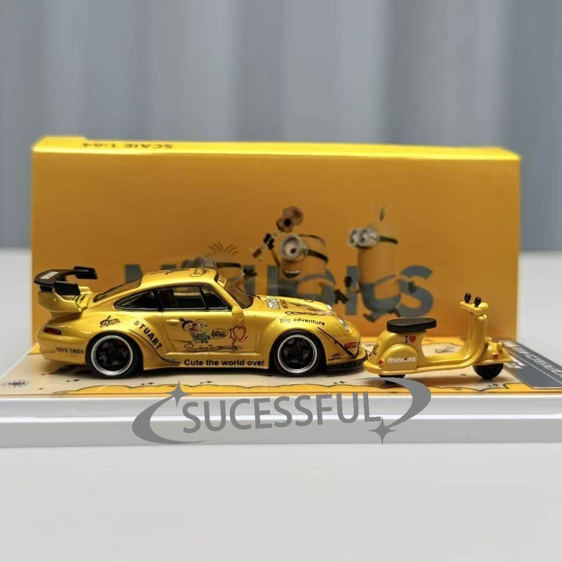 2 Pack RWB Widebody 964 & 993 Minion Design 1/64 Diecast Car Collection