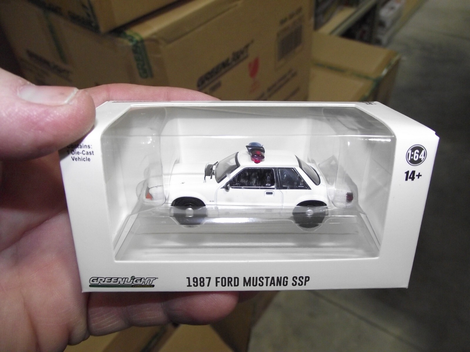 Greenlight 1/64 1987 ford mustang SSP white NIB