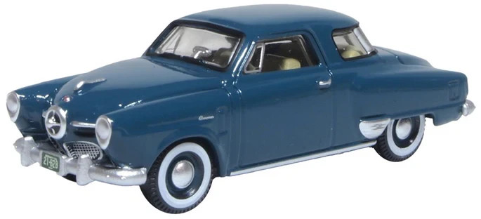 Oxford 1950 Studebaker Champion Starlight Coupe Blue 1/87 HO diecast