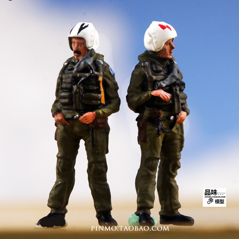 2pcs 1/72 Scale U.S. Fighter Pilot Painted Miniature Figure Models Scene Props