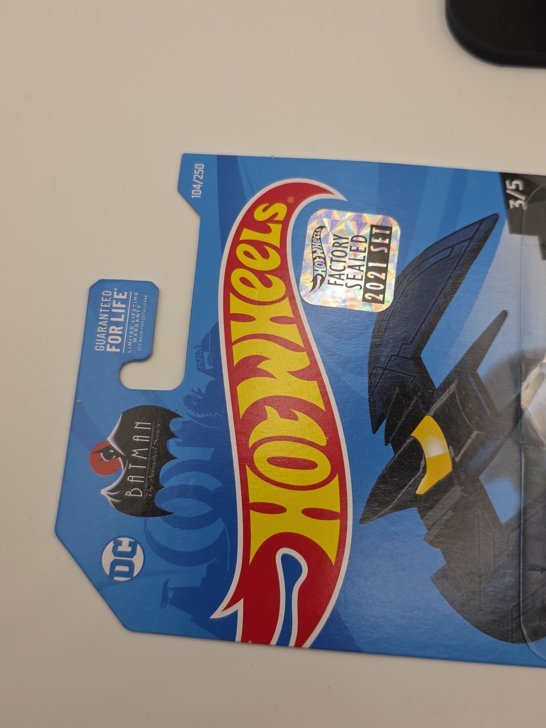 BATMAN BATPLANE FACTORY SEALED BLACK BLUE STRIPES HOT WHEELS 2021 #104 ANIMATED