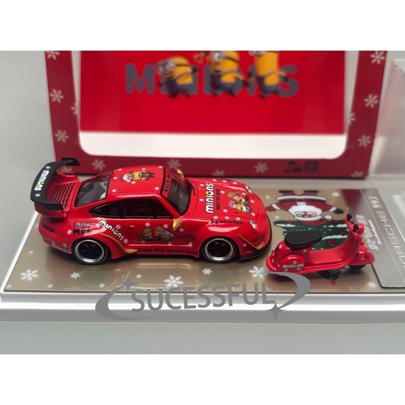 1:64 Porsche RWB 993 Christmas Edition Diecast Car Model Collectible Gift