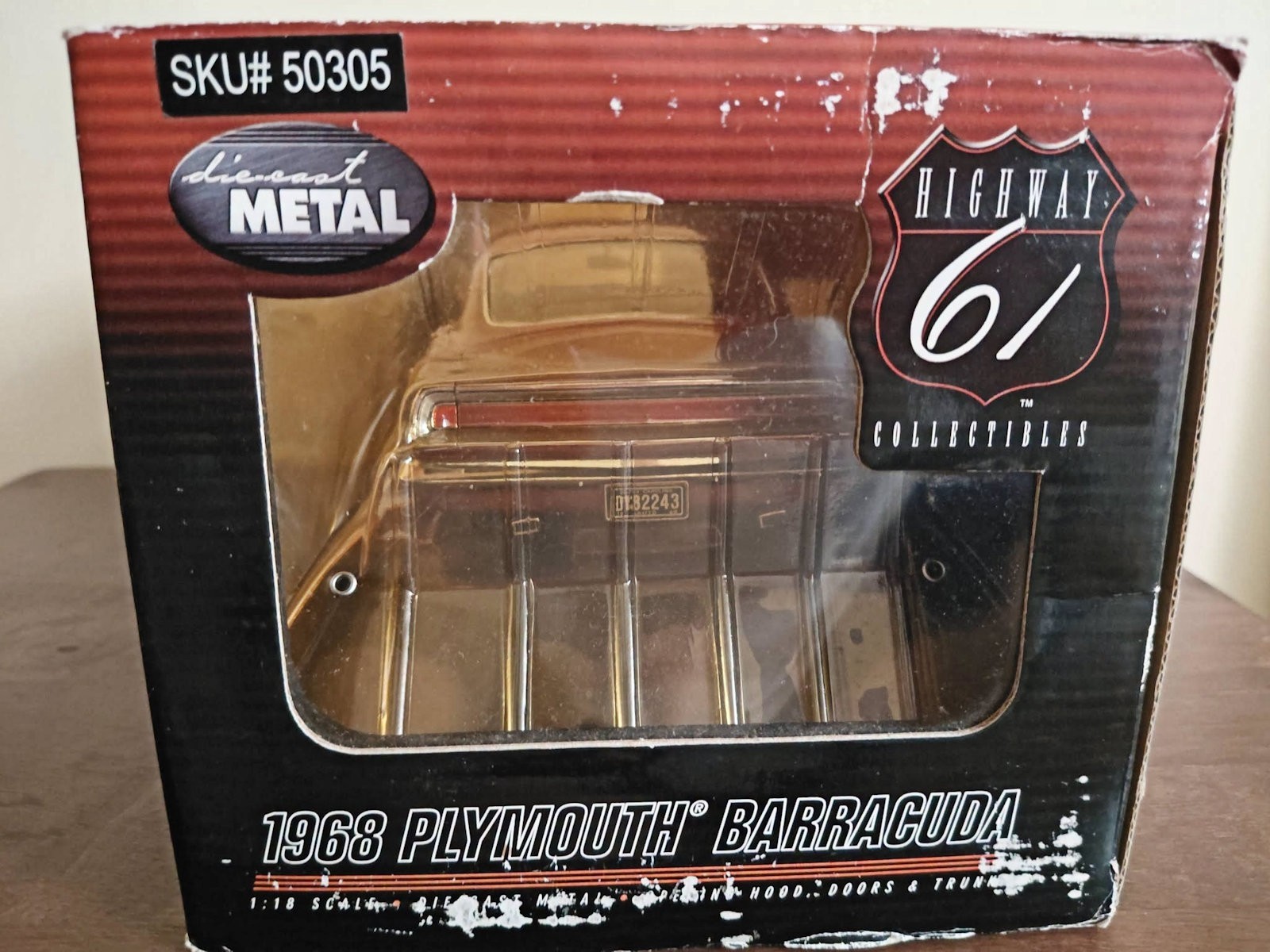 Highway 61 1:18 Die Cast Metallic Copper 1968 Plymouth Barracuda FREE SHIPPING