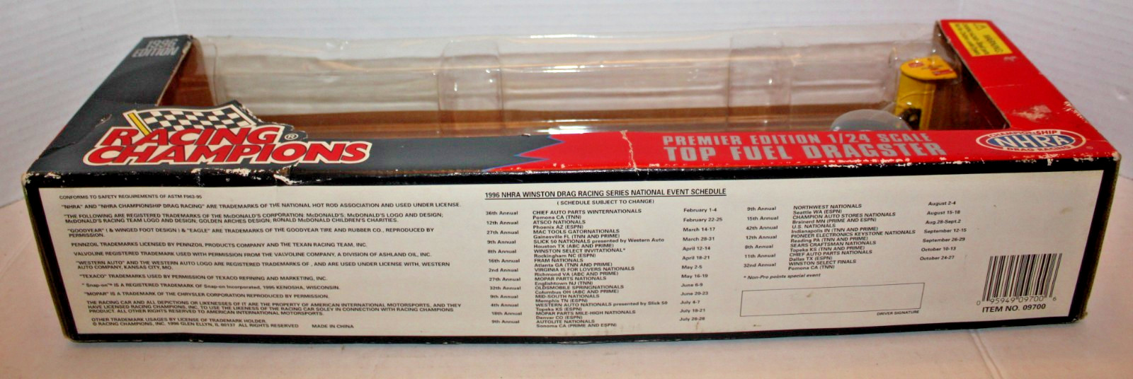 New Eddie Hill 1996 Action Racing NHRA 1:24 Scale Pennzoil Top Fuel Dragster NOS