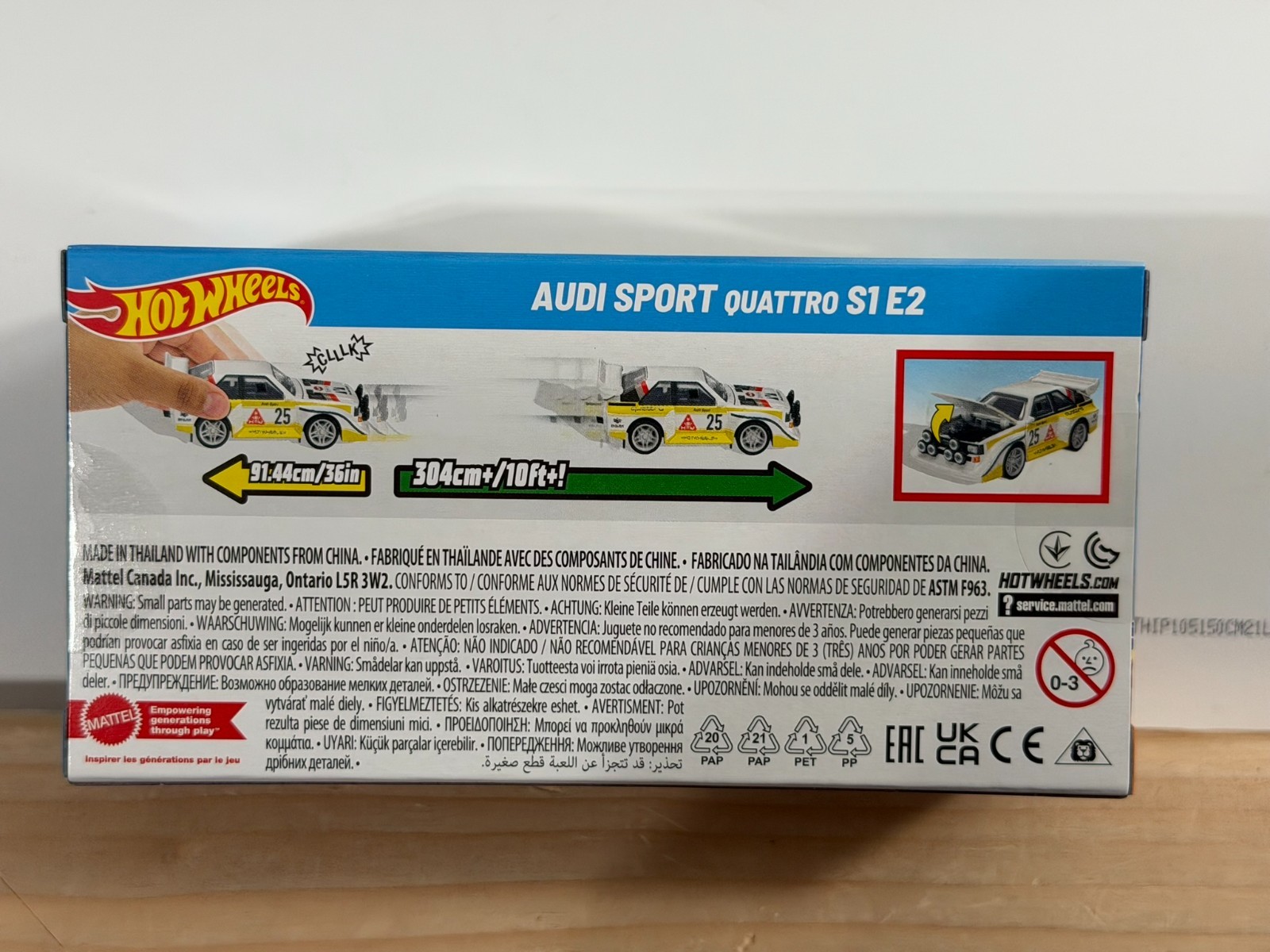 Hot Wheels PULL-BACK SPEEDERS HW TORQUE AUDI SPORT QUATTRO S1 E2 WHITE
