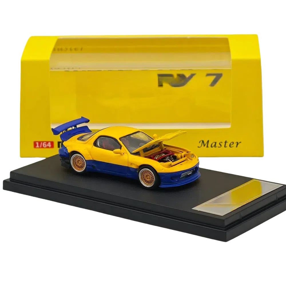 Master for RX7 FD3S Open Hood and Headlights Diecast Models Toys Car Gift 1/64