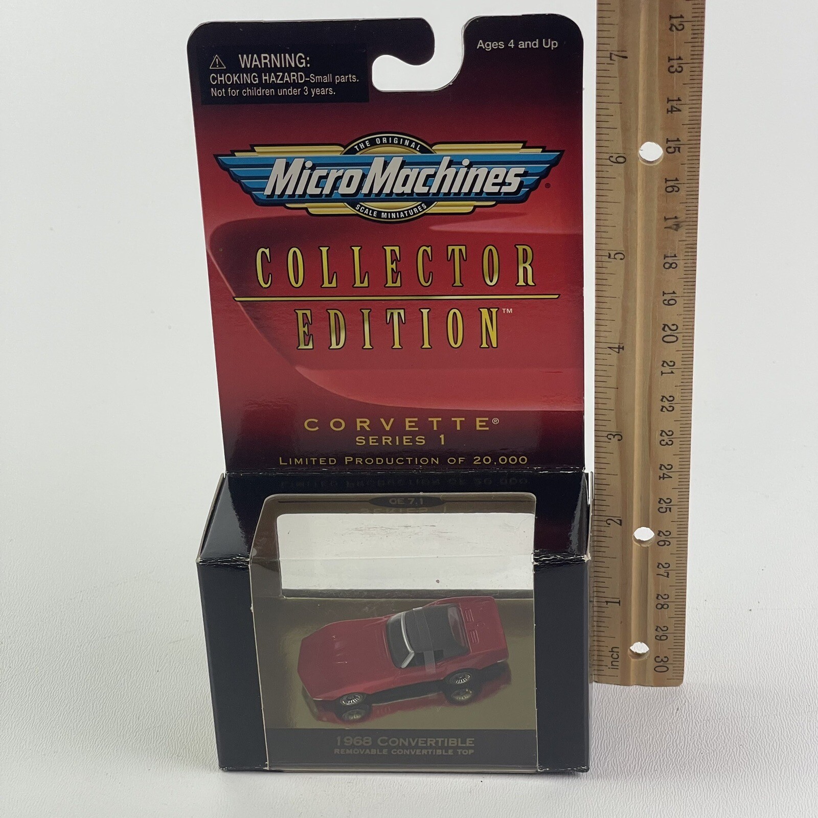 Micro Machines Corvette Series 1 1968 Convertible Removable Top 1998 RED Galoob