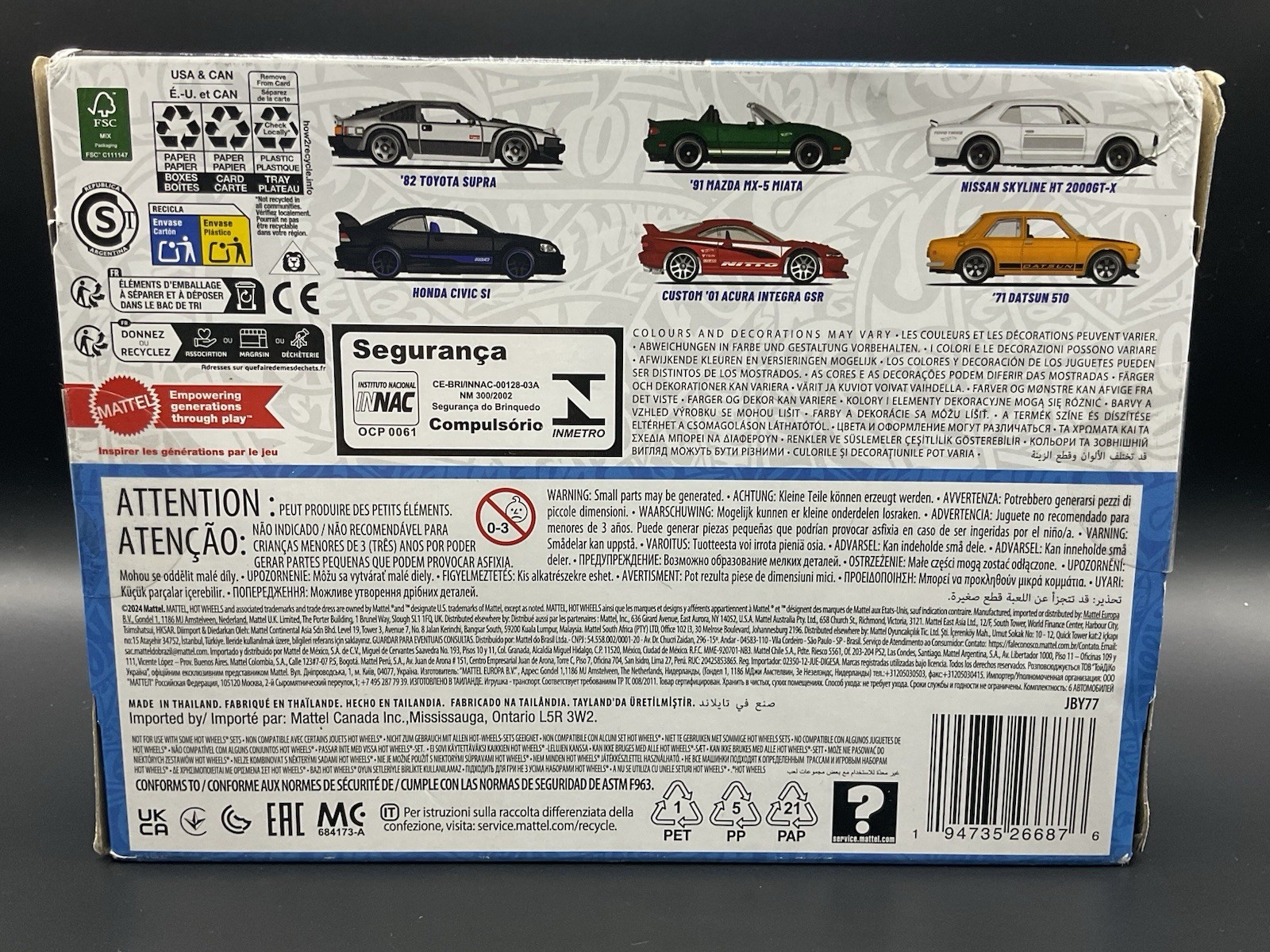 2025 Hot Wheels 6-Pack Box Set | Japanese Car Culture | Toyota | Honda | Nissan