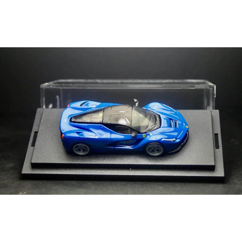 NEW Hot Wheels LaFerrari CUSTOM Replica Blue Rubber Tire Car Display Case