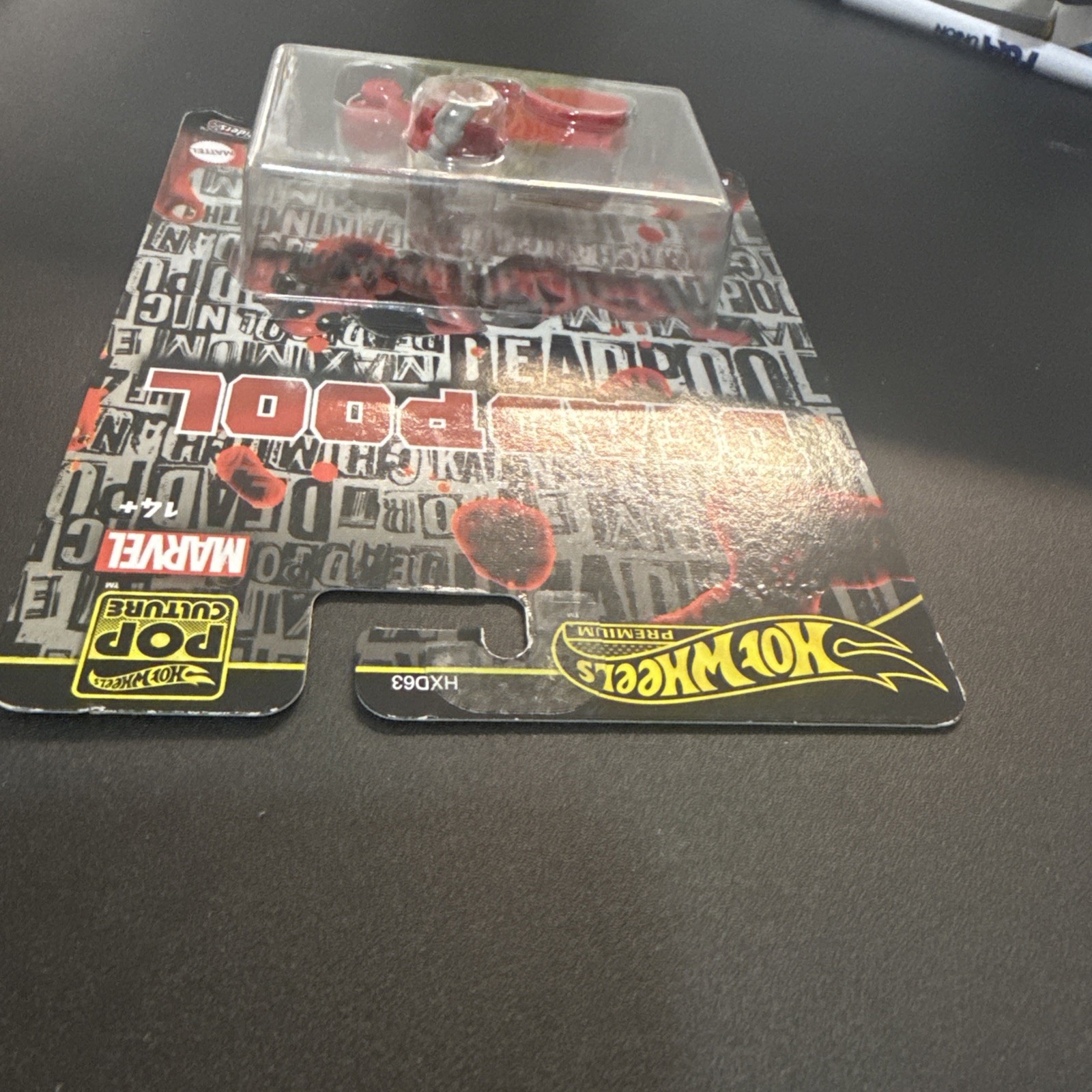 Hot Wheels Premium Marvel Deadpool Scooter Pop Culture Metal Real Riders Red